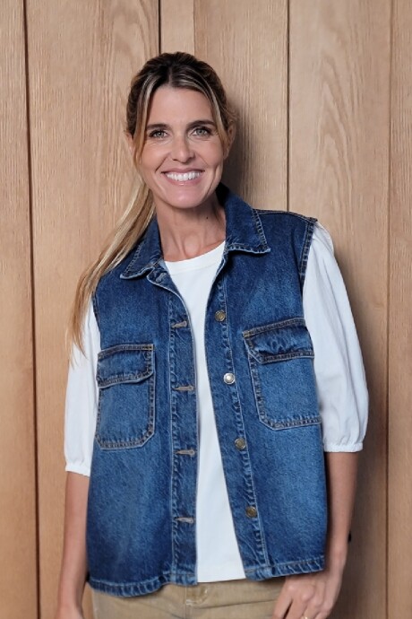 Chaleco Biker Denim Azul