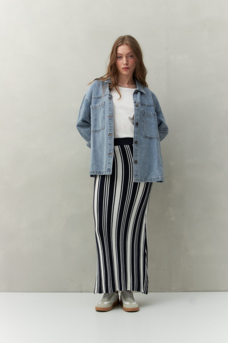 FALDA ROSALINE Blanco/Azul