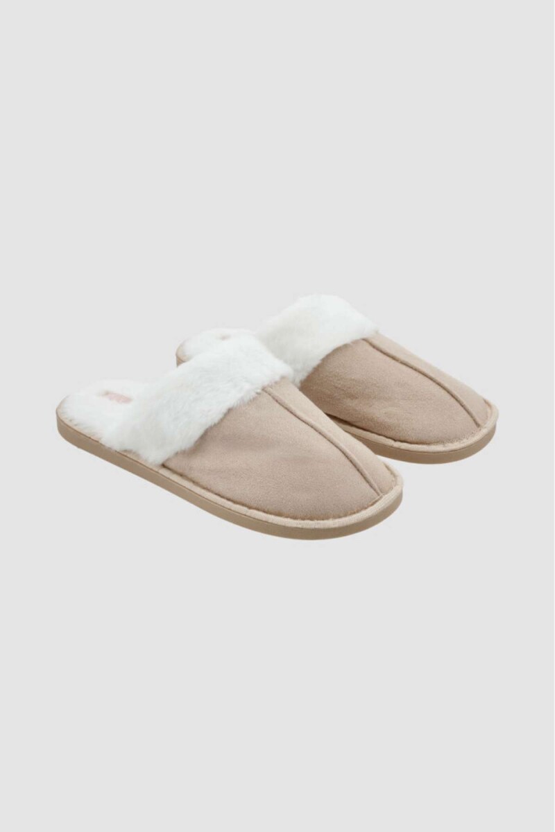 Pantufla basic fur inv26 - Beige 