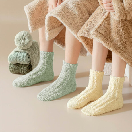 Set X12 Pares Medias Polares Color Unisex Abrigadas Set X12 Pares Medias Polares Color Unisex Abrigadas