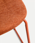 Taburete apilable Meli de chenilla terracota y patas de metal terracota FSC Mix Credit 65 cm Taburete apilable Meli de chenilla terracota y patas de metal terracota FSC Mix Credit 65 cm