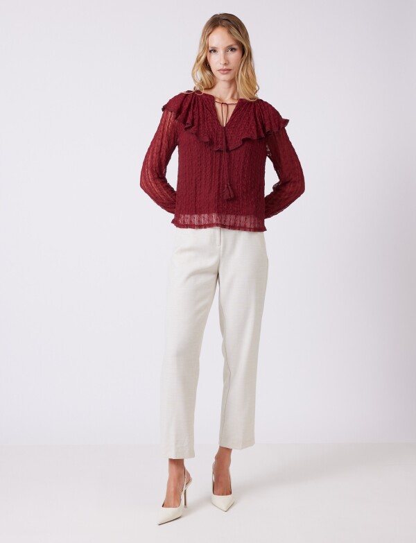 Blusa Encaje BORDEAUX