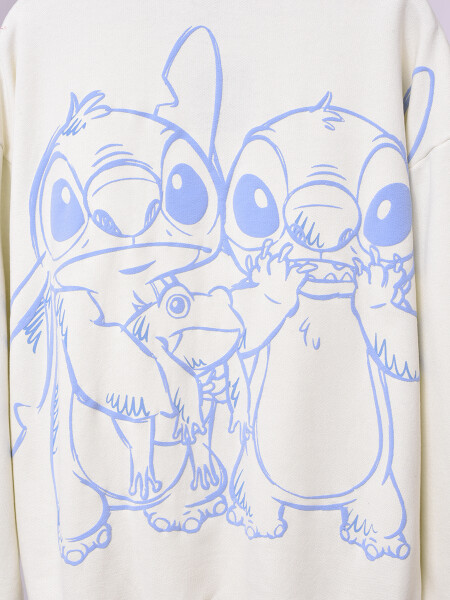 CANGURO HOODIE BLUE STITCH BEIGE