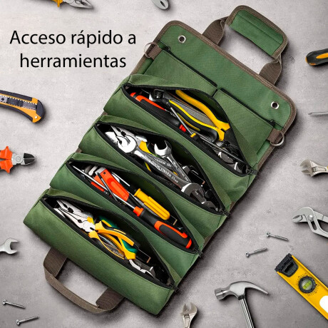 Bolso Herramientas Enrollable Organizador Práctico Verde