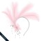 Vincha efecto pluma y aplique Rosa Pastel