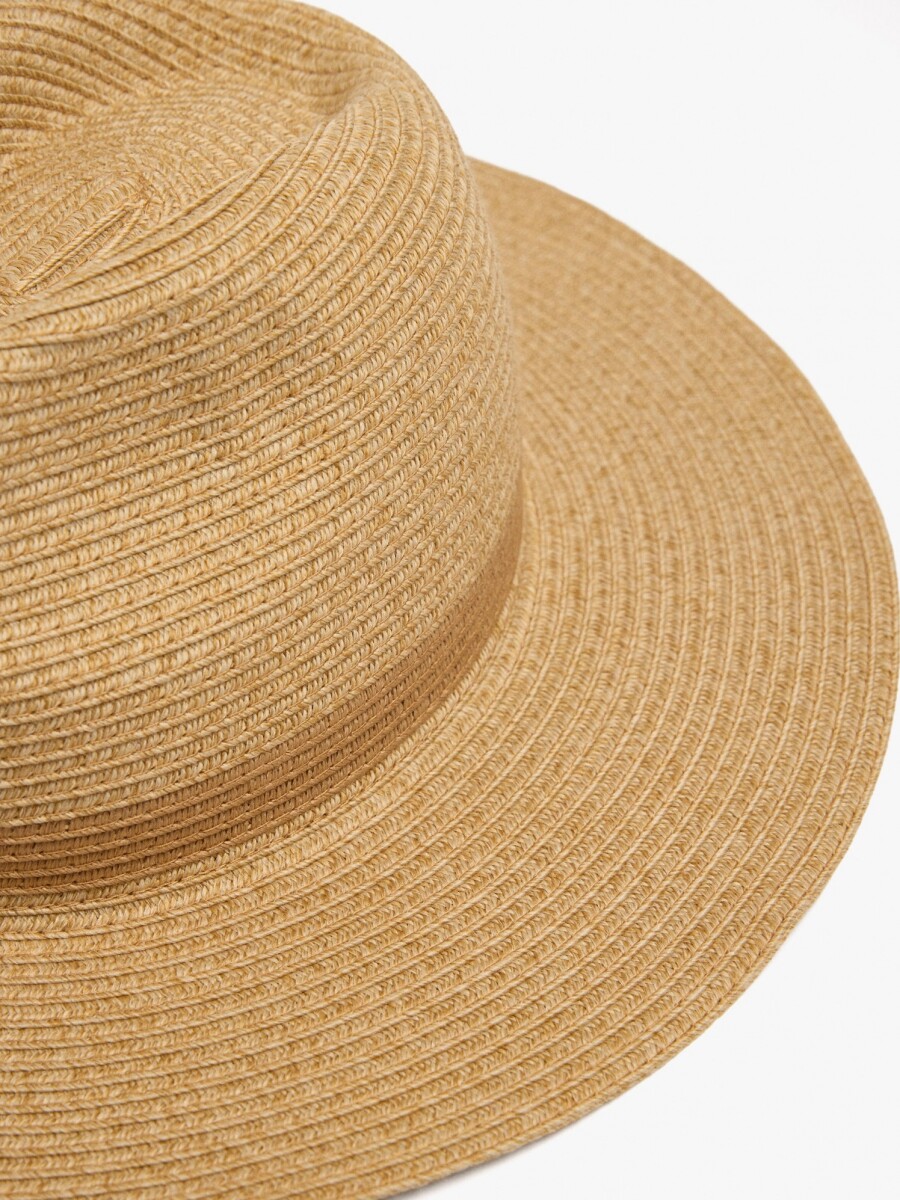 Sombrero Con Efecto Rafia camel