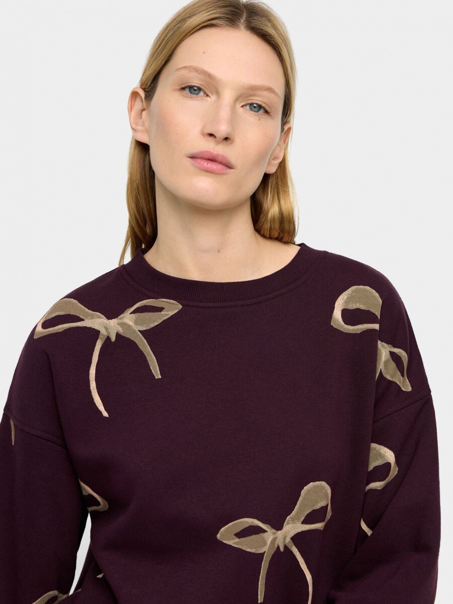 Sudadera Con Estampado De Lazos burdeos