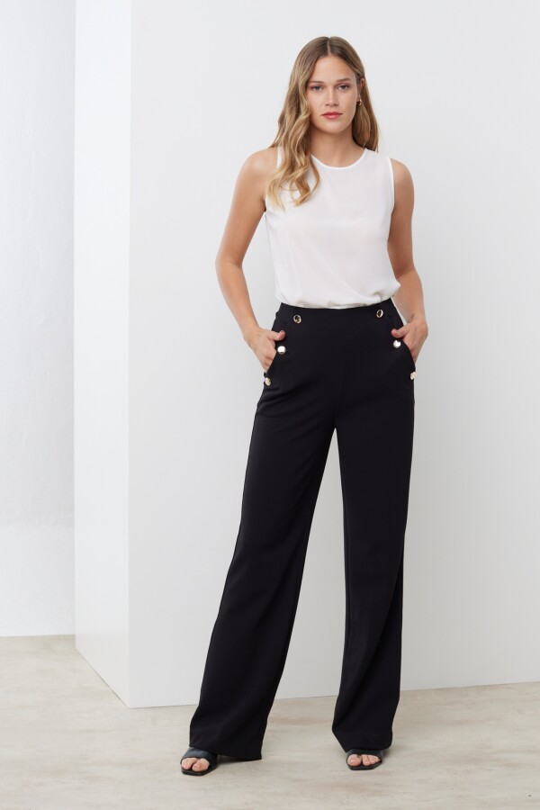 Pantalon Crepe NEGRO