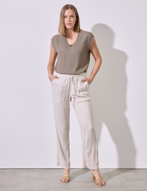 Pantalon Print BEIGE