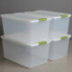 Set x4 caja organizadora 61 lts Wenbox TRANSPARENTE