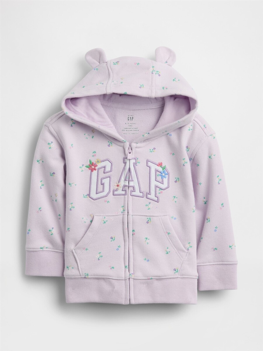 Canguro Logo Gap Sin Felpa Con Cierre Bebé - Pale Lilac 