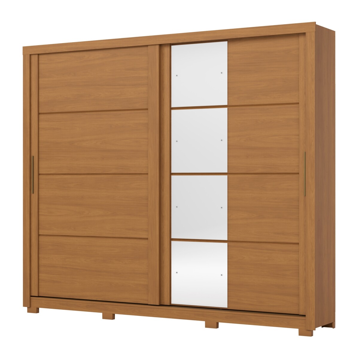 ROPERO PALACE 2 PUERTAS 4 CAJONES INTERNOS 1 ESPEJO GUARDARROPA CLOSET ARMARIO - COLOR MADERA 