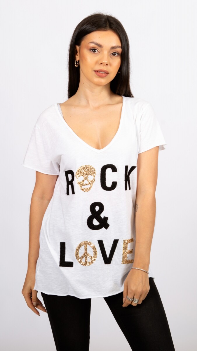Remera Rock & Love - Blanco 