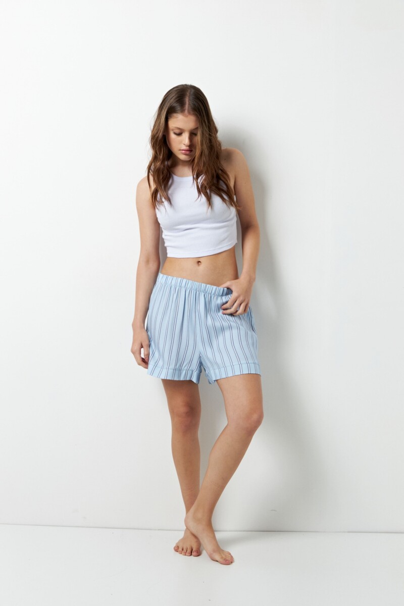 SHORT JIMBO Blanco/Celeste