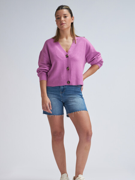 Cardigan de punto Rosado