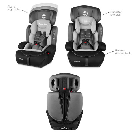 Butaca y Booster para auto Carestino Verona de 9 a 36kg Gris