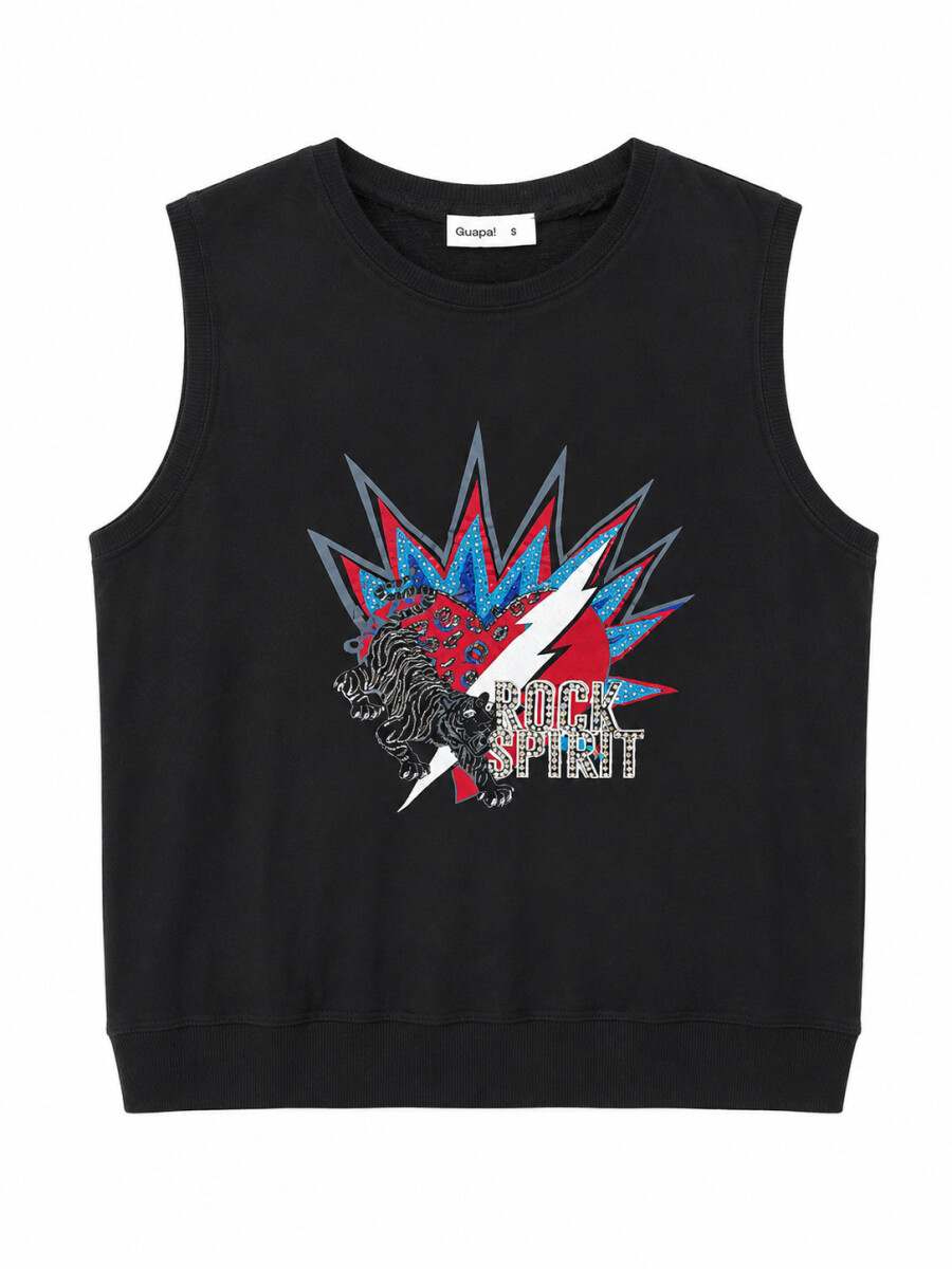 MUSCULOSA MONACO TIGER - NEGRO 