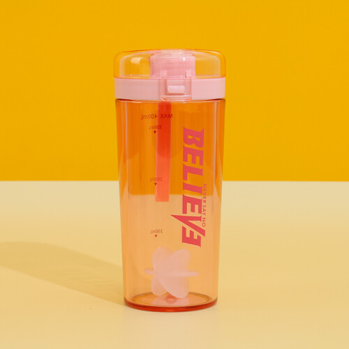 Botella Shaker Con Correa 400ml - Rosa Unica
