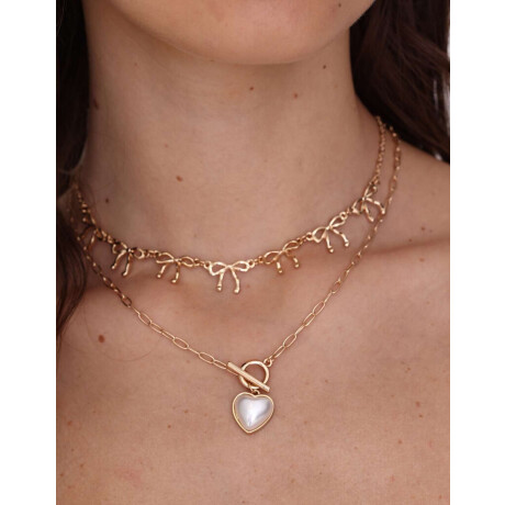 Collares Cortos Moño Dorado