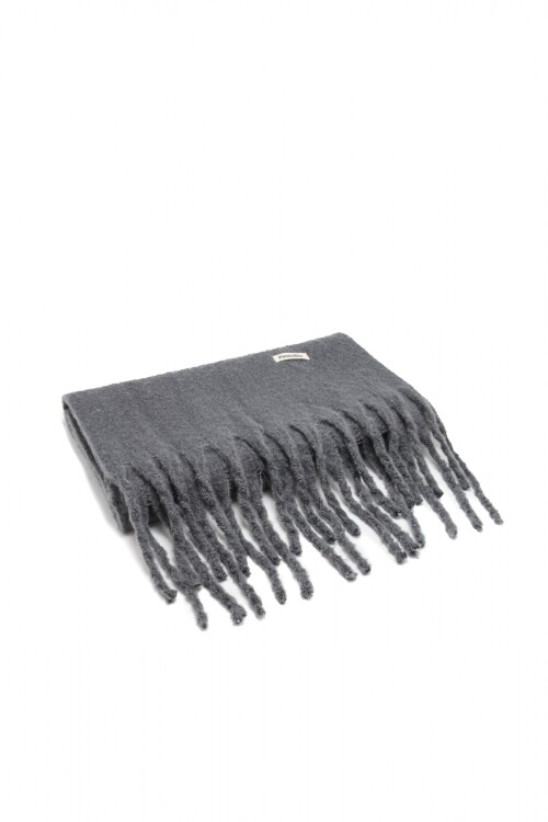 Bufanda Flecos Lisa Gris Oscuro