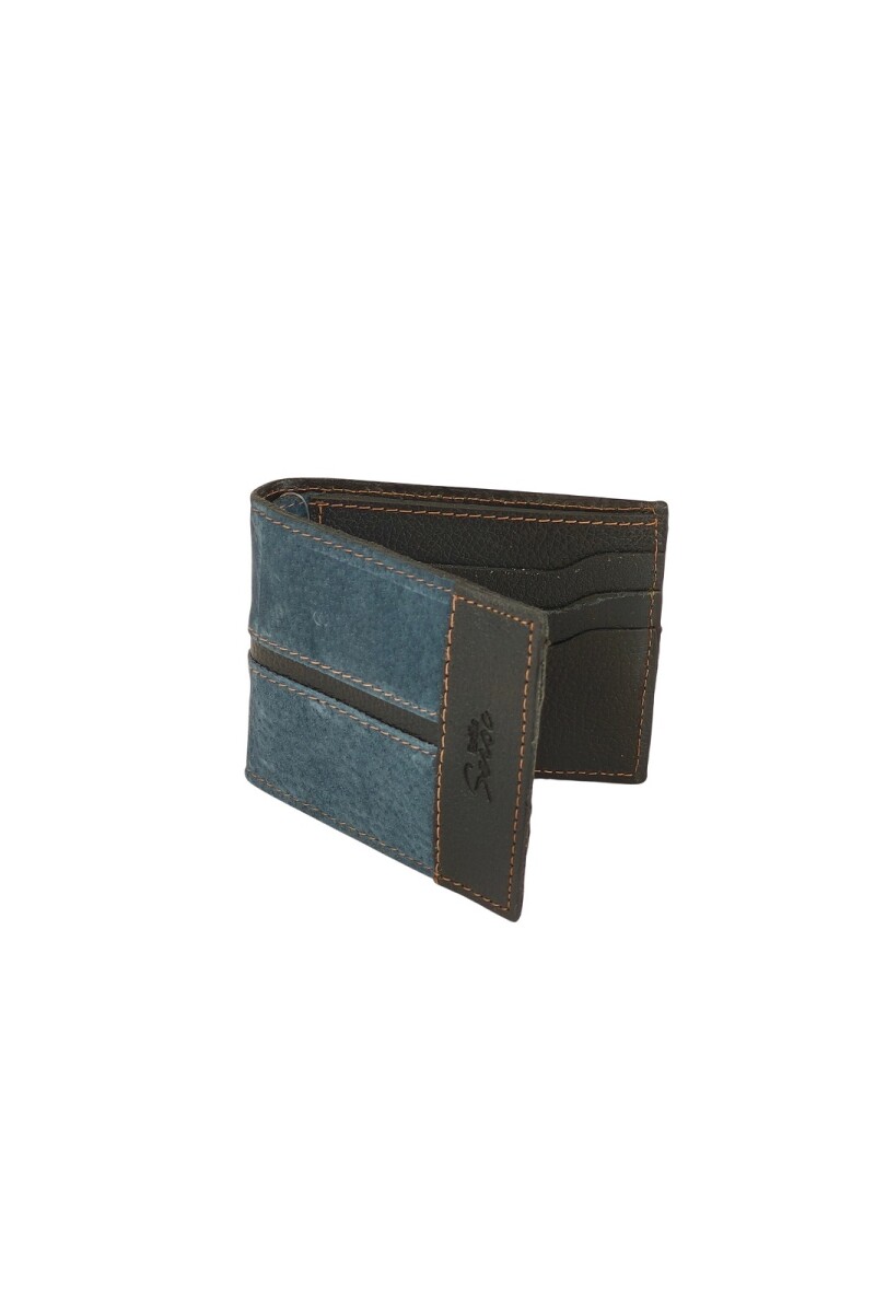 Billetera de cuero al corte Azul