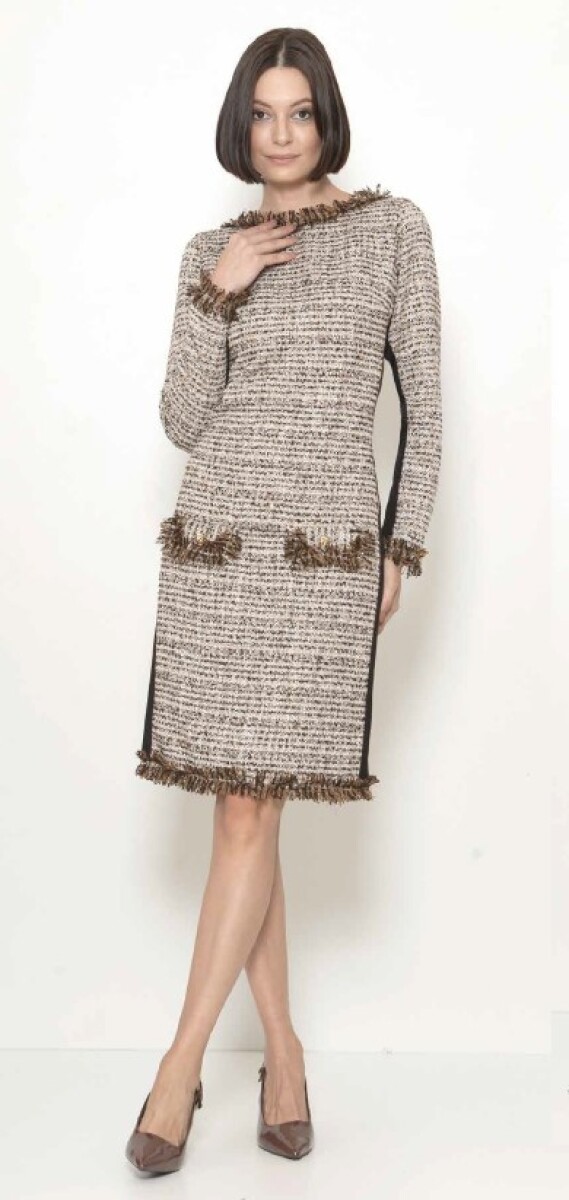 Vestido Tweed Marcelina - Beige 