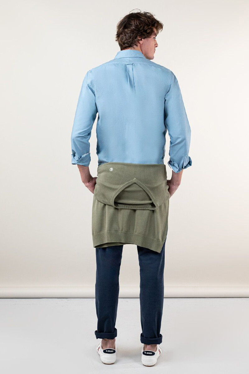 Camisa Garment Dyed Azul Acero