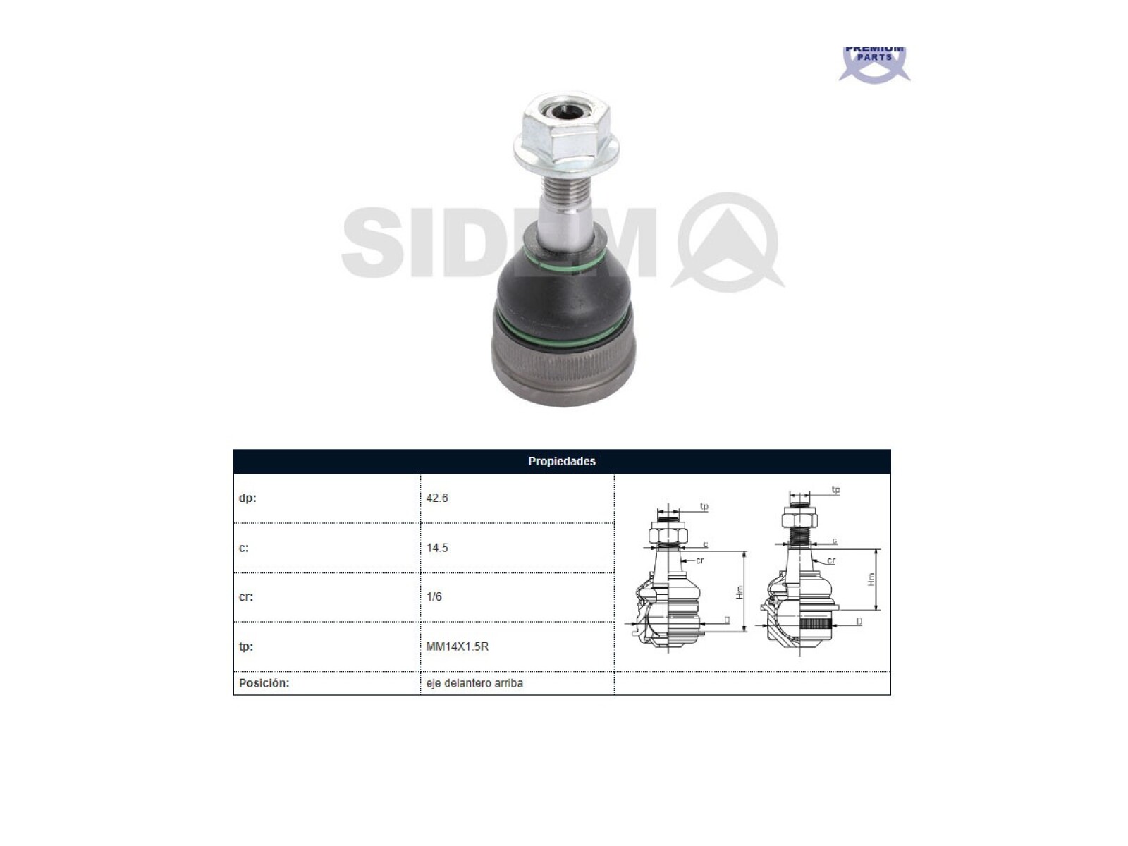 Rotula Del Ford Ranger 4X4/Ranger 4X2, Mazda Bt50 12-25 Der/Izq 