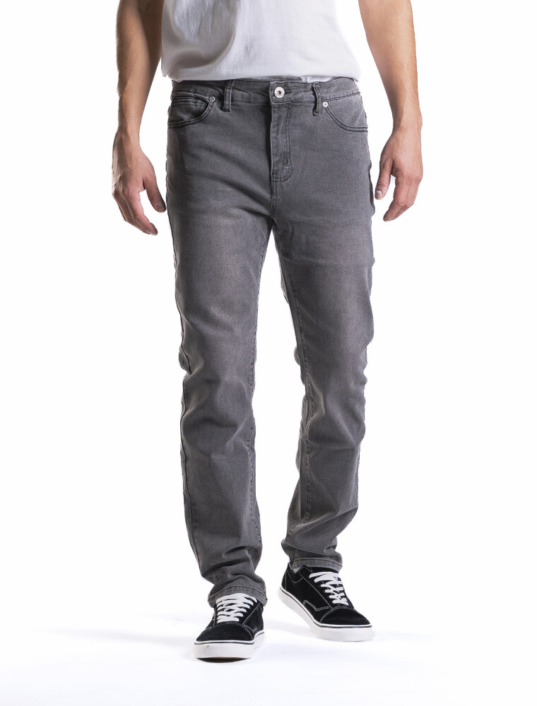 Jean Regular Fit Largo 30 Gris