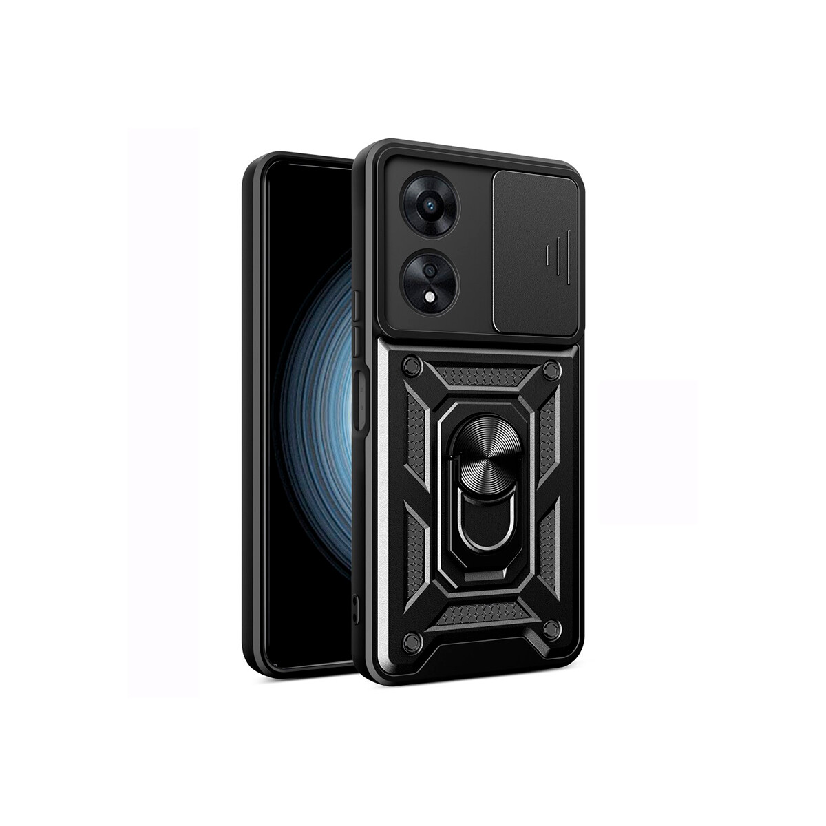 Protector para Oppo A58 cubre cámara y anillo color negro 