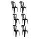 Set x6 Sillas Bistró sin apoya brazos NEGRO
