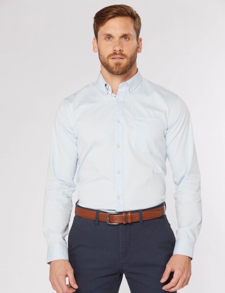 CAMISA LISA SPORT CON SPANDEX Celeste