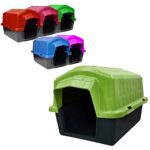 Casa Casilla Cucha Perro Mascota N3 Plastico Raza Mediana Color Variante Verde