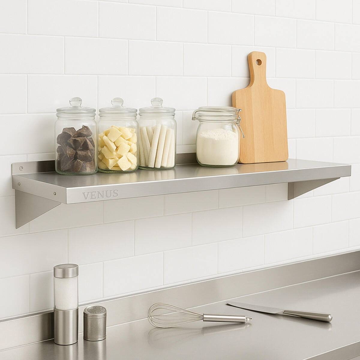 Estante Repisa Mural 140 cm Acero Inoxidable 