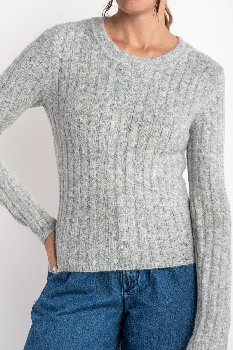 Sweater Lana Acanalado - Gris 