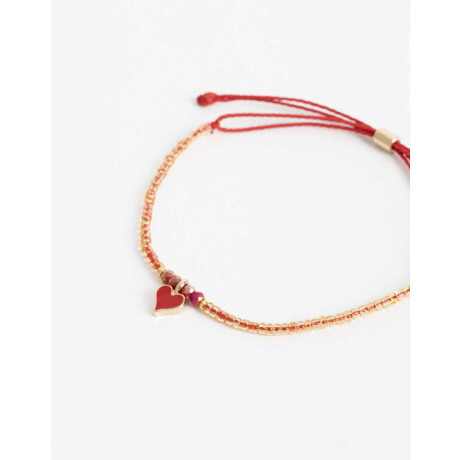 Pulsera Flexible Cordón Y Dije Dorado