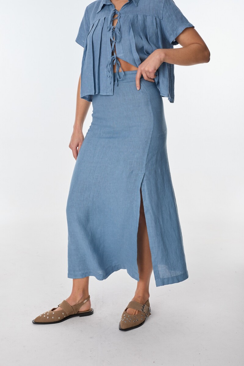 Maxi Falda Rueda Azul