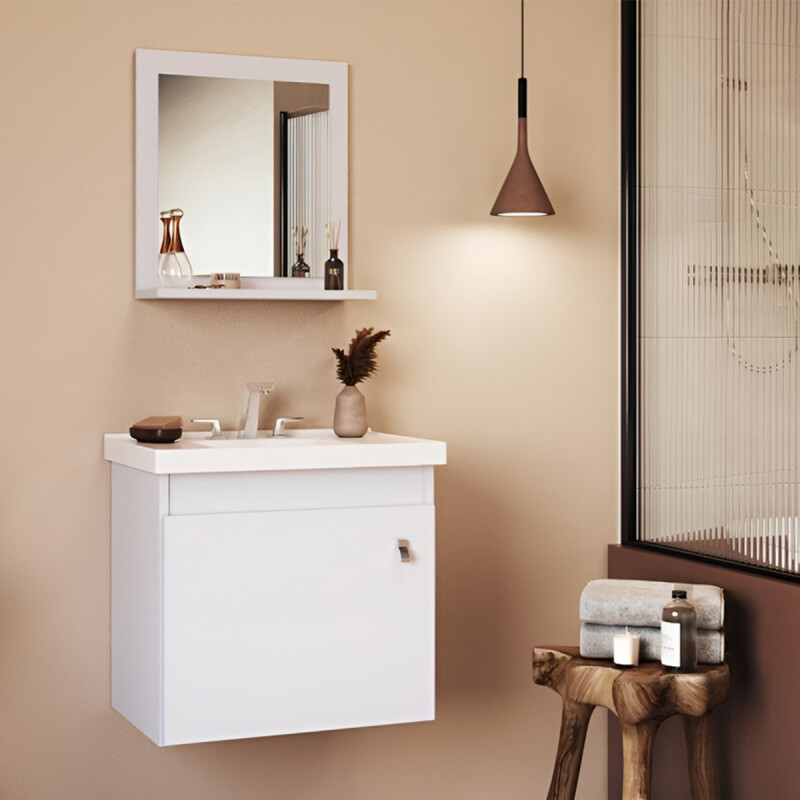 Mueble Baño Arte Dalva Madera 46x44.8 Cm C/bacha Blanco Mueble Baño Arte Dalva Madera 46x44.8 Cm C/bacha Blanco