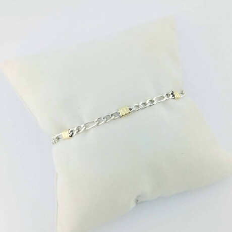 Pulsera de plata 925 con double de oro 18k.A Modelo, FIGARO. Pulsera de plata 925 con double de oro 18k.A Modelo, FIGARO.