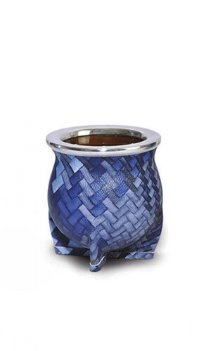 MATE DE CERÁMICA CHICO DELTA TRENZADO AZUL