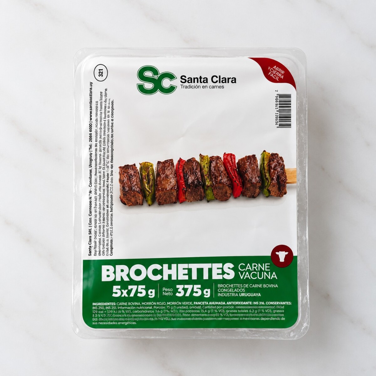 Brochettes de carne vacuna 