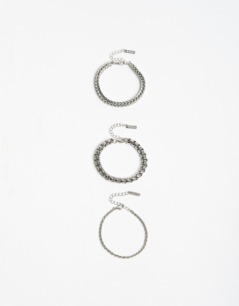 Pulseras Flexibles Sets Metal Set De Pulseras Flexibles - Plateado Rodio