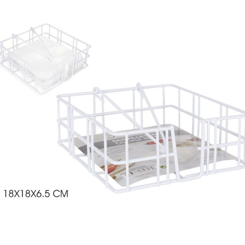 Servilletero de Mesa Confortime Metálico Blanco 18x18 cm IN SERVILLETERO COCINA BLANCO CONFORTIME
