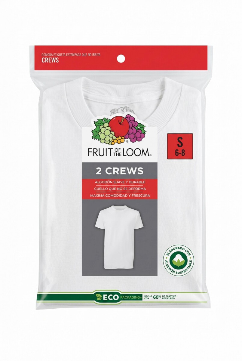 Pack x2 Camiseta interior - infantil - Blanco 