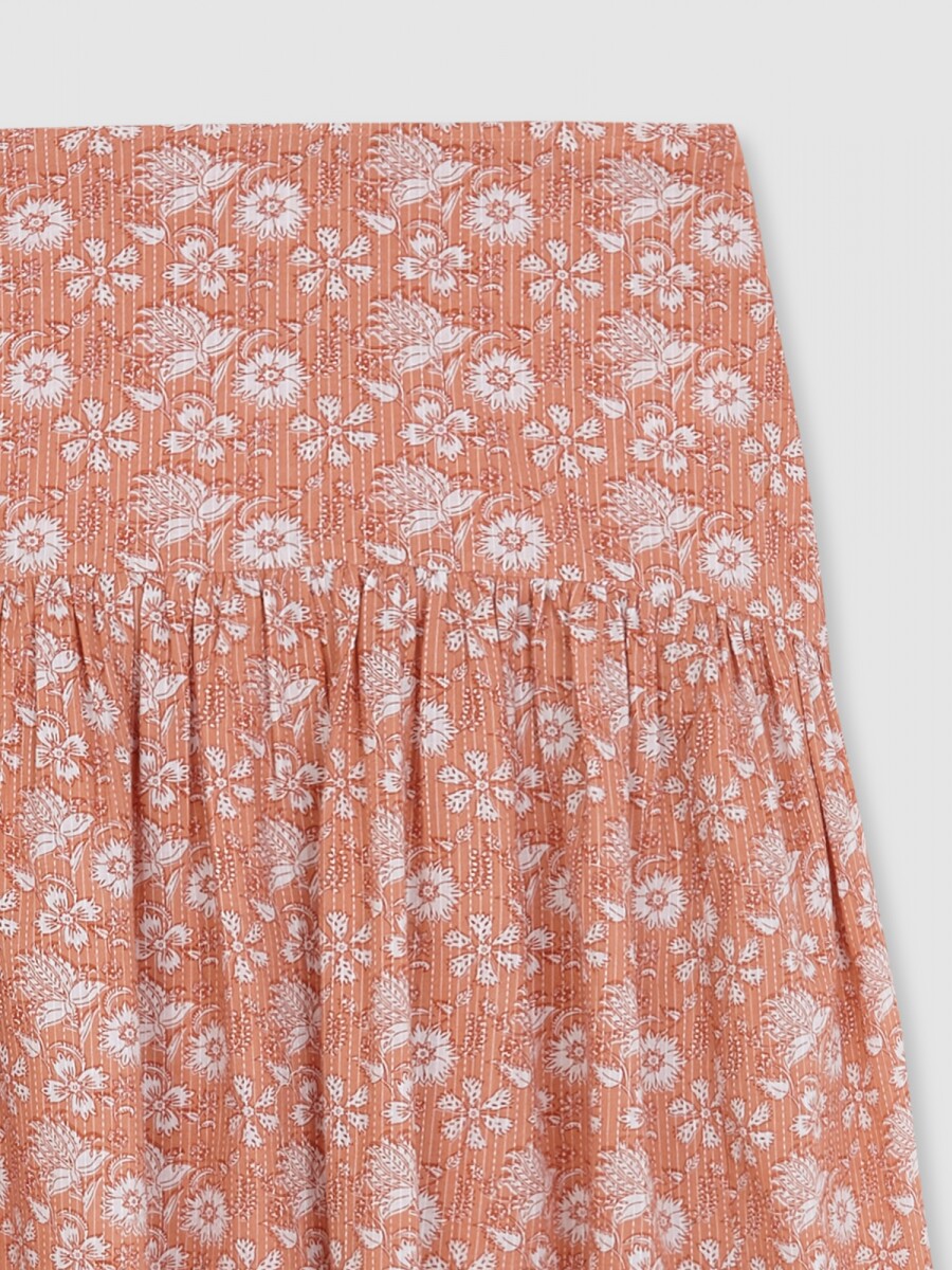 Falda Flor India Gris