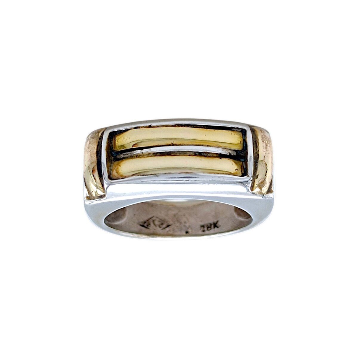 Anillo Mesa-Plata y Oro- Sin Piedra-AN5113 - sinpiedra 