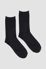 Medias de algodón lisa con sujecion suave en puño Negro