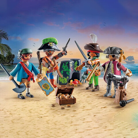 Set de Cuatros Piratas Playmobil 83 Piezas U