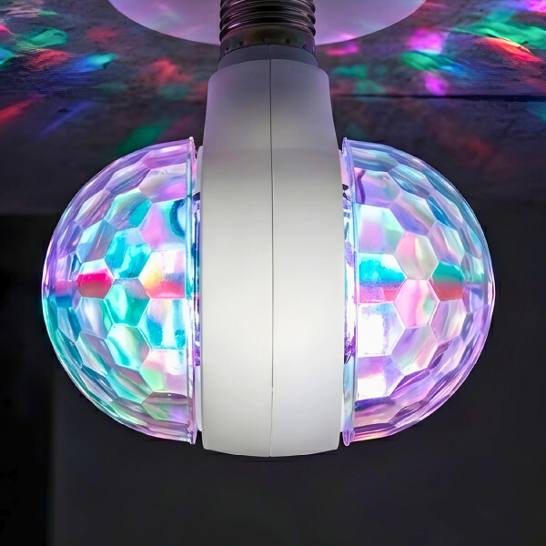 Luz Fiesta Disco Doble Lampara Rgb Colores Giratoria Fiest Luz Fiesta Disco Doble Lampara Rgb Colores Giratoria Fiest