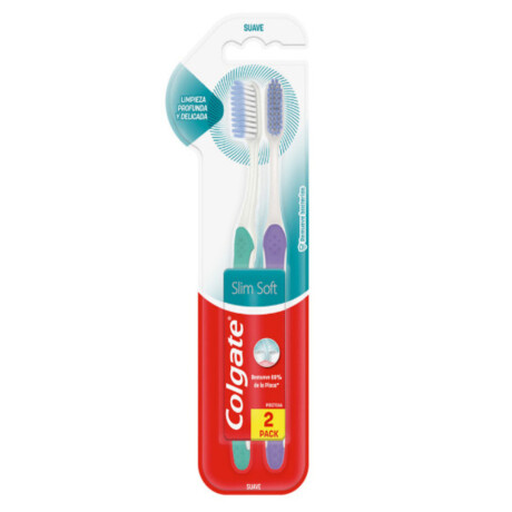 Cepillo De Dientes Colgate Slim Soft Suave 2 U Cepillo De Dientes Colgate Slim Soft Suave 2 U